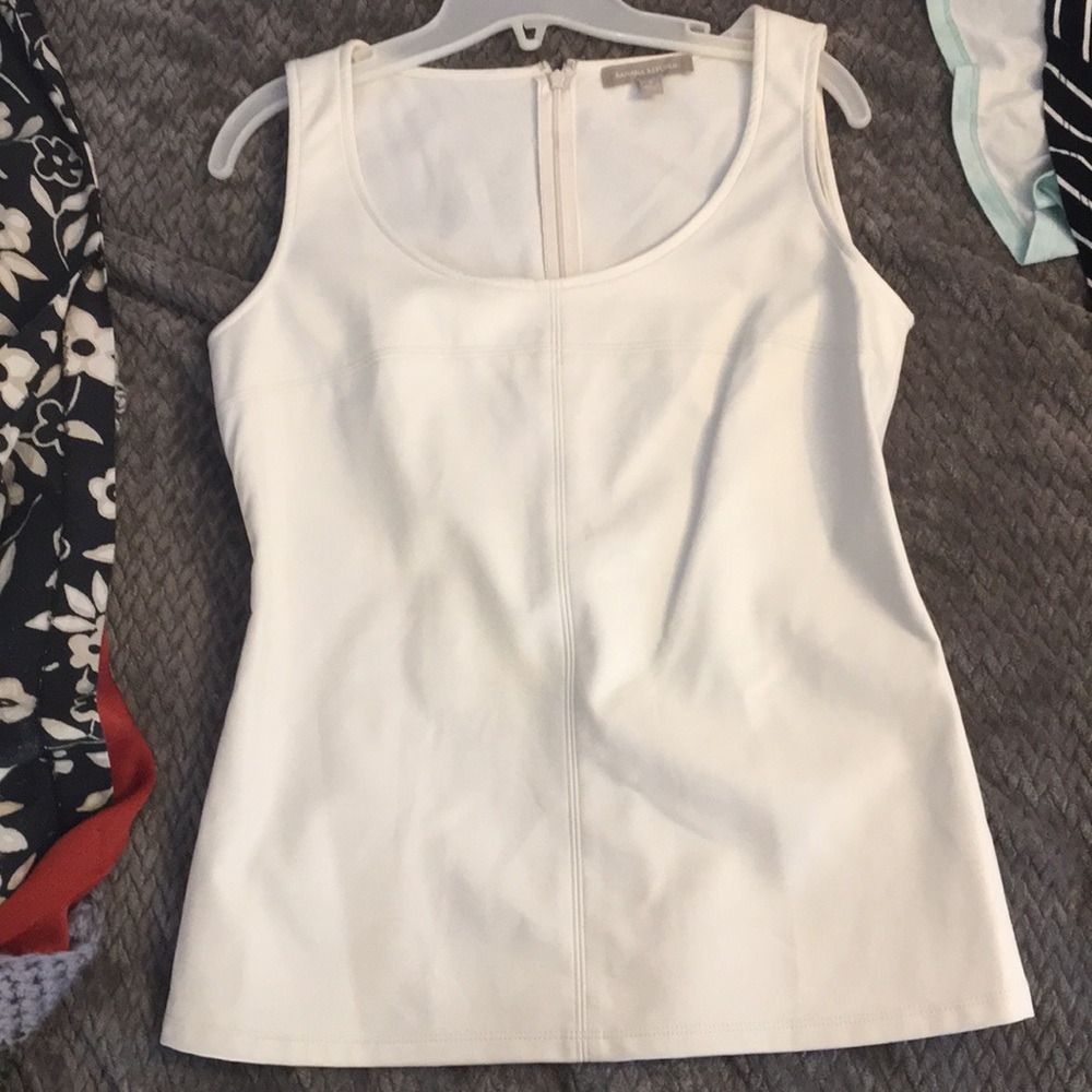 Faux leather shell tank